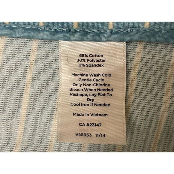 Talbots Women's M Blue Blazer Cotton Jacket Nautical Striped Career Stretch - Picture 6 of 10